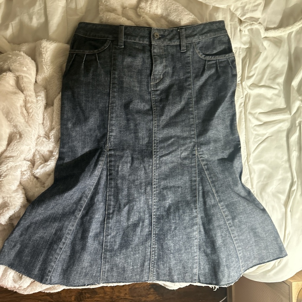 nOir Jewelry Blue Gray Trumpet Skirt Knee-Length Work